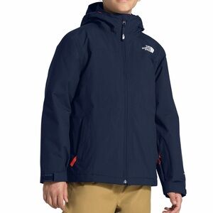 The North Face Dark Blue 2 in 1 Hooded Jacket with Red Details - size 14-16